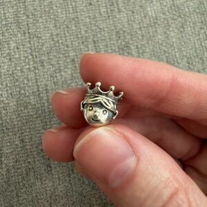 Pandora Silver Crowned Face Brooch